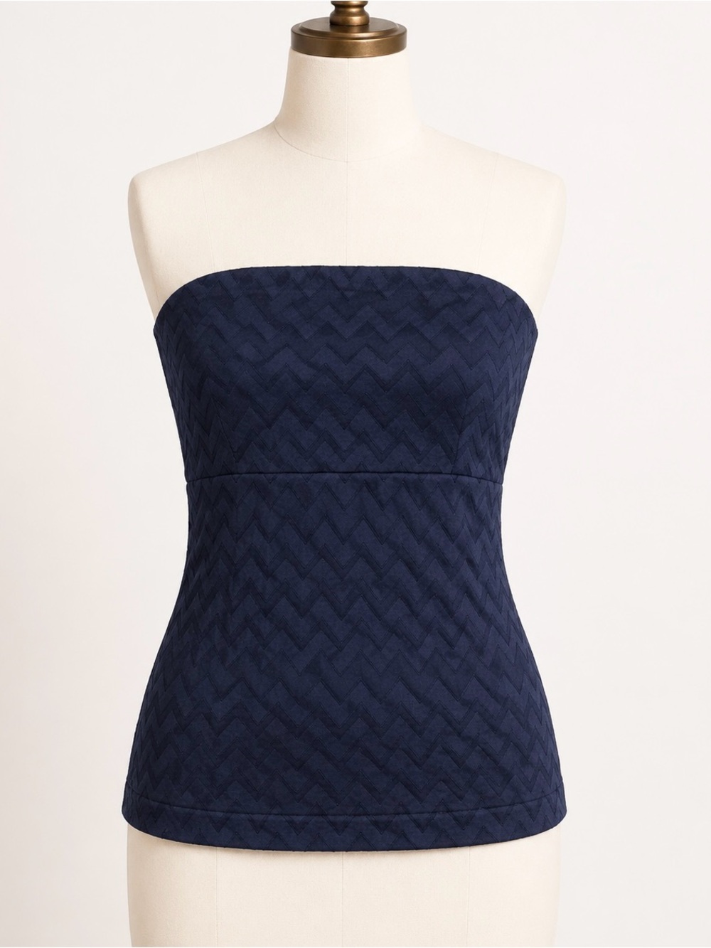 Vineyard Vines Strapless Top Blue Chevron